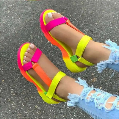 Women’s colorful summer sandals with non-slip sole and open toe – casual beach shoes 2025