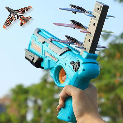 Airplane Launcher Toy – Foam Glider Gun for Kids Outdoor Flying Game