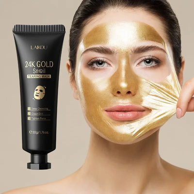 LAIKOU 24K Gold Snail Peel-Off Face Mask – Blackhead Removal, Wrinkle Care & Skin Whitening