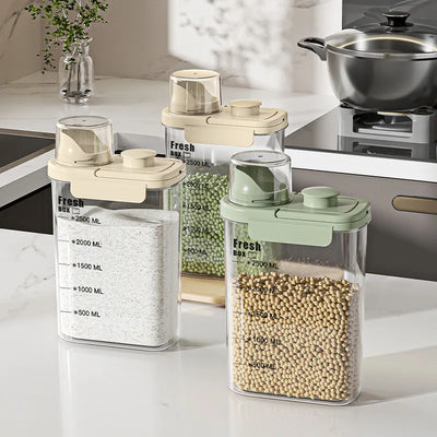 airtight food storage container 2500ml sealed plastic jar for rice grains beans moisture proof kitchen pantry organizer