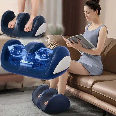 Extra large electric Shiatsu foot massager with heating function and calf kneading rollers for deep muscle relaxation