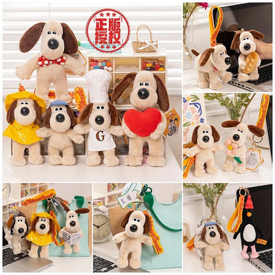 Wallace & Gromit plush toy – kawaii Gromit stuffed dog, keychain and bag pendant for kids and collectors