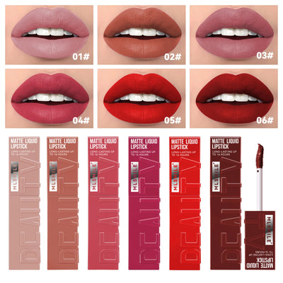 6 Colors Nude Matte Lipstick & Lip Gloss Set – Waterproof, Long Lasting Velvet Liquid Lipsticks