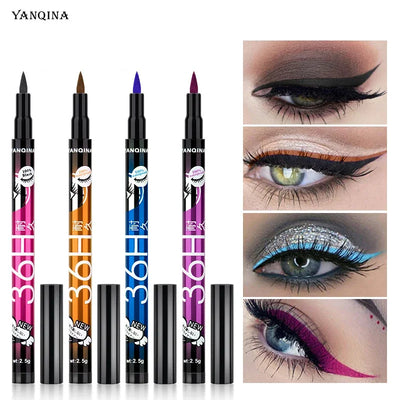 36H Black Waterproof Quick-Drying Liquid Eyeliner Pen – Long-Lasting Smudge-Proof Eye Makeup