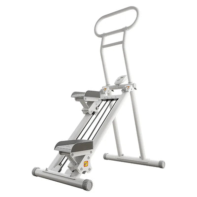 White multifunctional climbing fitness machine for home and office full-body cardio and muscle training
