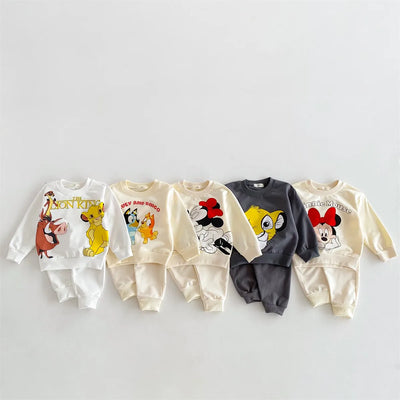 Disney baby sweatshirt and pants set – Lion King, Minnie, Mickey, Tom & Jerry cartoon kids 2PCS outfit