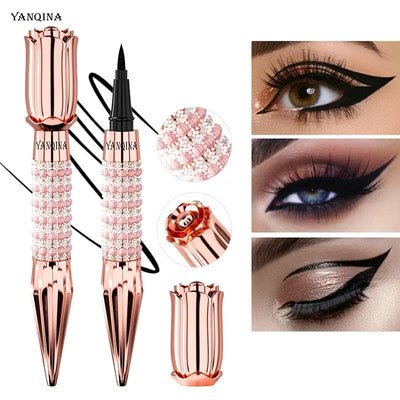 YANQINA Precision Liquid Eyeliner Pen – Sparkling Rose-Gold Waterproof Makeup