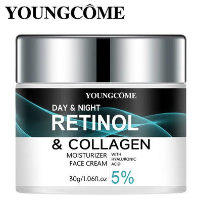YOUNGCOME Retinol & Collagen Day & Night Cream – Anti-Aging Moisturizer with Hyaluronic Acid, Vitamin E & Aloe (30g)