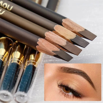 Permanent Waterproof Eyebrow Pencil – Microblading Tattoo Brow Pen with Brush