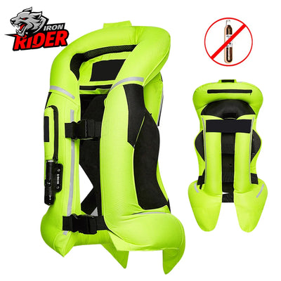 High-visibility motorcycle airbag vest with built-in protection system for riders 🦺🏍️