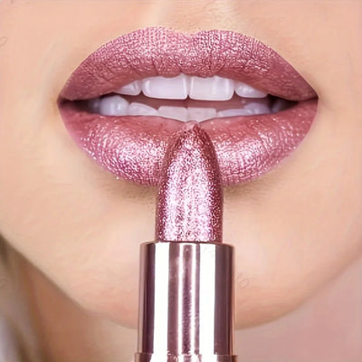Rose Smoke Velvet Lipstick – Glossy Starry Sky Shine, Waterproof Long-Lasting Makeup