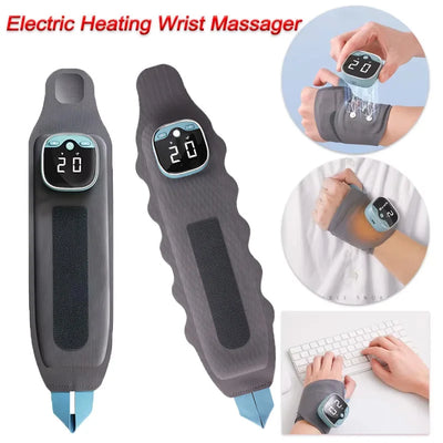 ♨️ Electric heating wrist massager with adjustable heat & vibration for carpal tunnel pain relief
