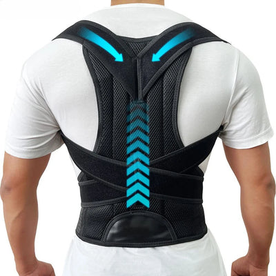 Adjustable back brace posture corrector for women and men, breathable support for scoliosis, hunchback, and pain relief