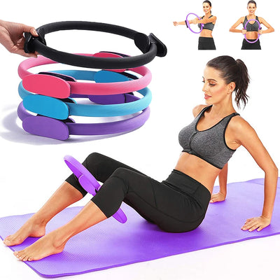 Yoga Pilates resistance ring with non-slip foam grips for core, thigh, and pelvic floor muscle training
