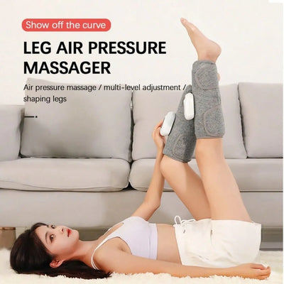 Wireless rechargeable electric leg massager with air compression for calf relief, circulation boost, and muscle relaxation