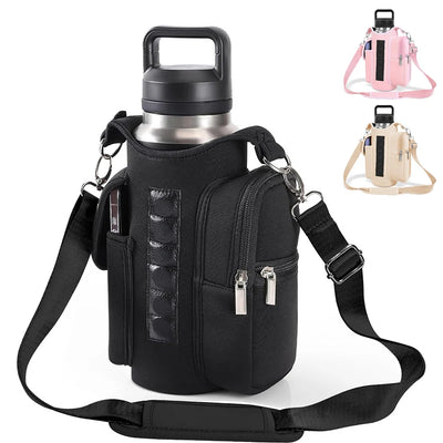 Waterproof magnetic gym sling bag with water bottle and phone holder for outdoor sports and travel