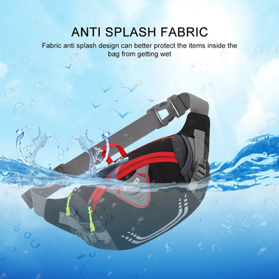Waterproof nylon anti-theft waist bag with zippers for jogging, cycling, and hiking