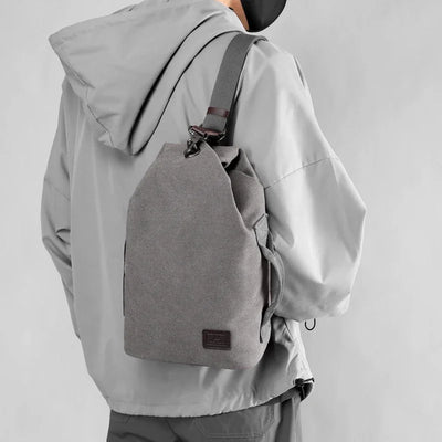 2025 men’s grey nylon large capacity backpack with multiple pockets for school and travel