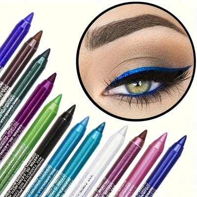 Smudge-Proof Waterproof Eyeliner Pencil – Multicolor Long-Lasting High-Shine Eye Makeup