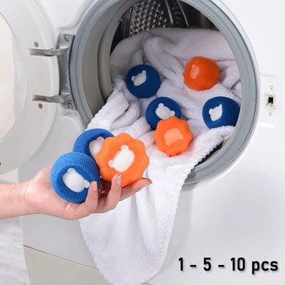 Reusable pet hair remover balls for washing machine laundry lint and fur catcher