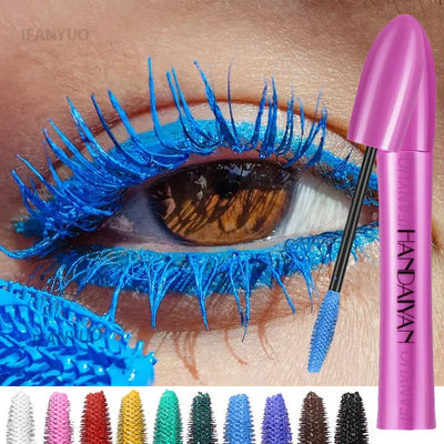 5D Colorful Silk Mascara in 10 Trendy Shades – Waterproof Lengthening Curling Lash Makeup