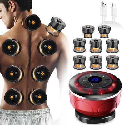 8-in-1 electric cupping massager with Gua Sha vacuum suction, EMS therapy, and anti-cellulite body treatment device